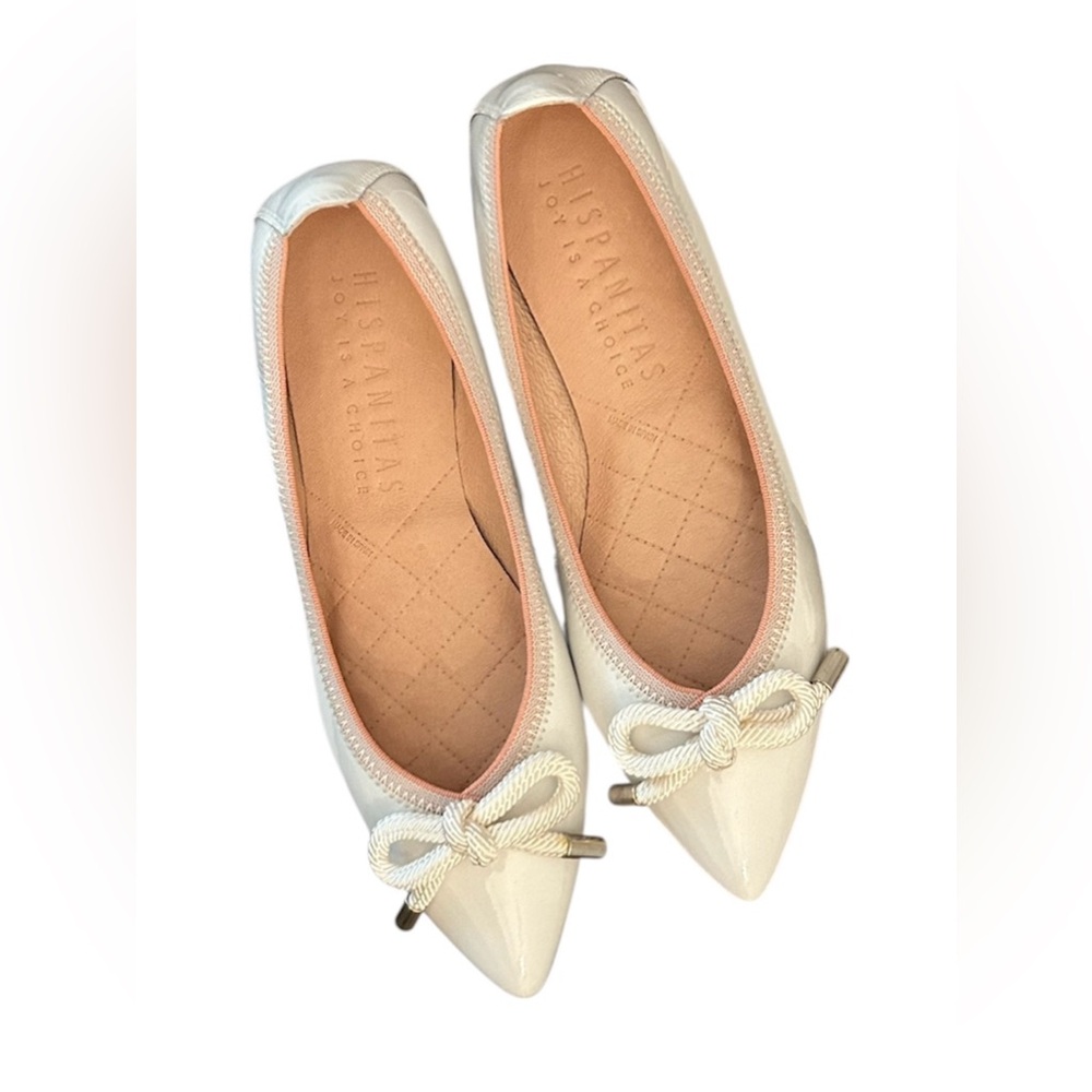NIB HISPANITAS patent leather ballet flat w/ties 38.5